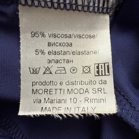 Piero Moretti Royal Blue Casual Italian Pants Size 46  Side Pockets Stretchy - Picture 5 of 5